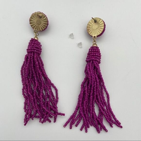 🍭6/$30 Beaded fountain tassel dangle post earrings - Picture 8 of 8